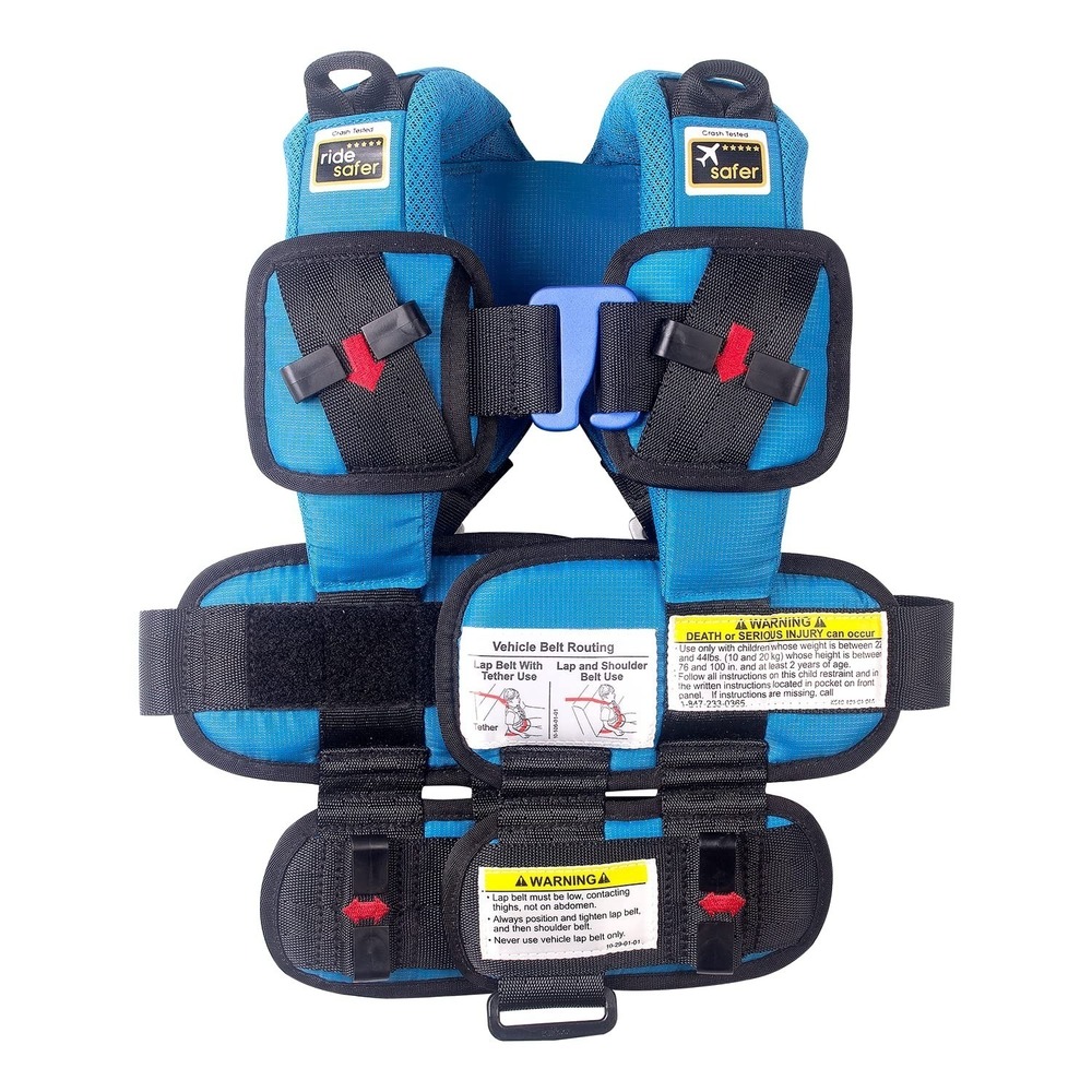 RideSafer Portable Car Seat X-Small Blue Compact Travel Child Safety Booster